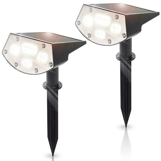 2-Pack Solar Landscape Spotlights Outdoor IPX7