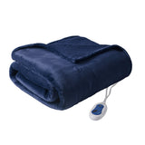 Heated 60x70" Microlight Berber Electric Throw Blanket, Navy