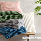 300GSM Fluffy Ribbed Plush Comforter Set,Gray