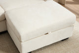 NARLO 97" 3-Seater Sofa with 1 Storage Ottoman