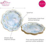 Elephant Baby Shower 62 Piece Party Tableware Set - Blue (16 Guests)