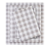 Ultra-Soft Cotton Flannel Sheet Set, Gray Herringbone