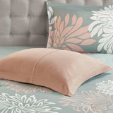 Floral Complete Comforter and Sheet Set, Blush/Grey