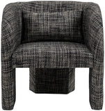 Sawyer Accent Chair - Modern Boxy Design with Woven Fabric, Back Support Pillow, Perfect for Guests