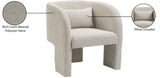 Sawyer Accent Chair - Modern Boxy Design with Woven Fabric, Back Support Pillow, Perfect for Guests