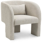 Sawyer Accent Chair - Modern Boxy Design with Woven Fabric, Back Support Pillow, Perfect for Guests
