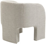 Sawyer Accent Chair - Modern Boxy Design with Woven Fabric, Back Support Pillow, Perfect for Guests