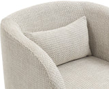 Sawyer Accent Chair - Modern Boxy Design with Woven Fabric, Back Support Pillow, Perfect for Guests
