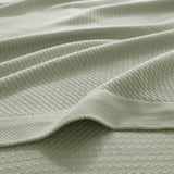 All-Season Egyptian Cotton Woven Bedding Blanket, Sage Green