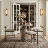 Axis - Linen Textured Beige Fabric Upholstered Counter Stool (Set of 2)