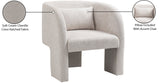 Sawyer Accent Chair - Modern Boxy Design with Woven Fabric, Back Support Pillow, Perfect for Guests