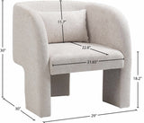 Sawyer Accent Chair - Modern Boxy Design with Woven Fabric, Back Support Pillow, Perfect for Guests