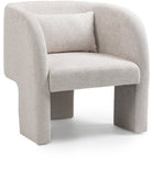 Sawyer Accent Chair - Modern Boxy Design with Woven Fabric, Back Support Pillow, Perfect for Guests