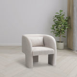 Sawyer Accent Chair - Modern Boxy Design with Woven Fabric, Back Support Pillow, Perfect for Guests