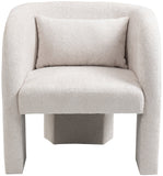 Sawyer Accent Chair - Modern Boxy Design with Woven Fabric, Back Support Pillow, Perfect for Guests