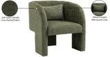 Sawyer Accent Chair - Modern Boxy Design with Woven Fabric, Back Support Pillow, Perfect for Guests