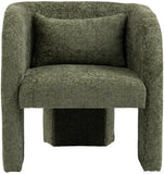Sawyer Accent Chair - Modern Boxy Design with Woven Fabric, Back Support Pillow, Perfect for Guests