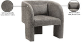 Sawyer Accent Chair - Modern Boxy Design with Woven Fabric, Back Support Pillow, Perfect for Guests