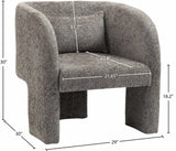 Sawyer Accent Chair - Modern Boxy Design with Woven Fabric, Back Support Pillow, Perfect for Guests