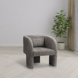 Sawyer Accent Chair - Modern Boxy Design with Woven Fabric, Back Support Pillow, Perfect for Guests