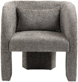 Sawyer Accent Chair - Modern Boxy Design with Woven Fabric, Back Support Pillow, Perfect for Guests