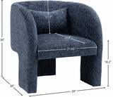 Sawyer Accent Chair - Modern Boxy Design with Woven Fabric, Back Support Pillow, Perfect for Guests