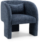 Sawyer Accent Chair - Modern Boxy Design with Woven Fabric, Back Support Pillow, Perfect for Guests