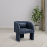 Sawyer Accent Chair - Modern Boxy Design with Woven Fabric, Back Support Pillow, Perfect for Guests