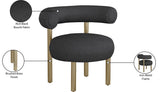 Bordeaux Contemporary Accent Chair with Curved Back Support and Stylish Iron Frame for Comfort