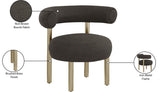 Bordeaux Contemporary Accent Chair with Curved Back Support and Stylish Iron Frame for Comfort