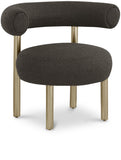 Bordeaux Contemporary Accent Chair with Curved Back Support and Stylish Iron Frame for Comfort