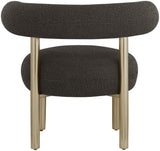 Bordeaux Contemporary Accent Chair with Curved Back Support and Stylish Iron Frame for Comfort