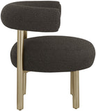 Bordeaux Contemporary Accent Chair with Curved Back Support and Stylish Iron Frame for Comfort