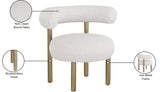 Bordeaux Contemporary Accent Chair with Curved Back Support and Stylish Iron Frame for Comfort