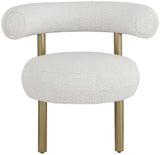Bordeaux Contemporary Accent Chair with Curved Back Support and Stylish Iron Frame for Comfort