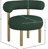 Bordeaux Contemporary Accent Chair with Curved Back Support and Stylish Iron Frame for Comfort