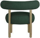 Bordeaux Contemporary Accent Chair with Curved Back Support and Stylish Iron Frame for Comfort
