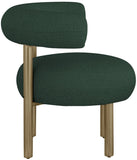 Bordeaux Contemporary Accent Chair with Curved Back Support and Stylish Iron Frame for Comfort