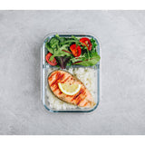 Moss & Stone 2-Piece Divided Glass Food Containers