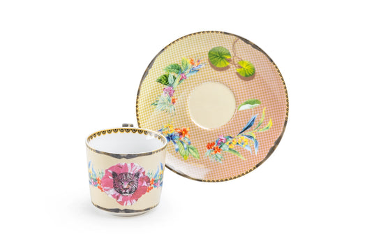 Summer Savanna Leopard Porcelain Cup Set of 2