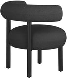 Bordeaux Contemporary Accent Chair with Curved Back Support and Stylish Iron Frame for Comfort