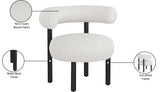 Bordeaux Contemporary Accent Chair with Curved Back Support and Stylish Iron Frame for Comfort