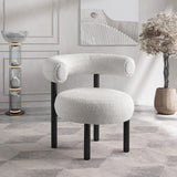 Bordeaux Contemporary Accent Chair with Curved Back Support and Stylish Iron Frame for Comfort