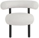 Bordeaux Contemporary Accent Chair with Curved Back Support and Stylish Iron Frame for Comfort