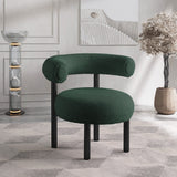 Bordeaux Contemporary Accent Chair with Curved Back Support and Stylish Iron Frame for Comfort