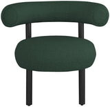 Bordeaux Contemporary Accent Chair with Curved Back Support and Stylish Iron Frame for Comfort