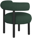 Bordeaux Contemporary Accent Chair with Curved Back Support and Stylish Iron Frame for Comfort
