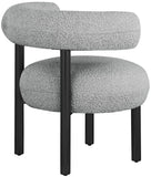 Bordeaux Contemporary Accent Chair with Curved Back Support and Stylish Iron Frame for Comfort