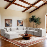 Stellar 152" Chenille Fabric Upholstered 7Pc. Modular Sectional