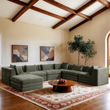 Stellar 152" Chenille Fabric Upholstered 7Pc. Modular Sectional